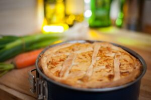 Sformato gluten free di patate, salsiccia, porro e formaggio